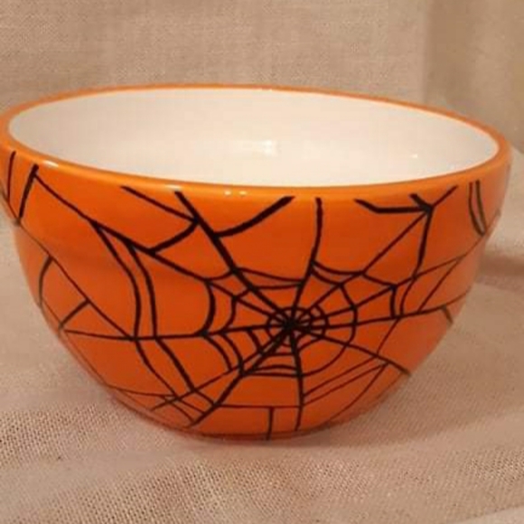 Other - Orange Spider Web Bowl (Halloween)